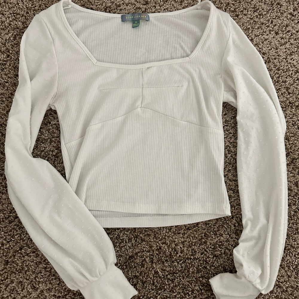 Urban Outfitters White Long Sleeve Top